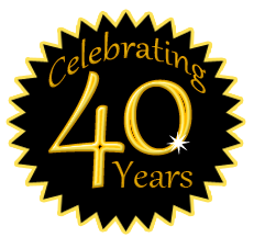 Badge Celebrating 40 year anniversary